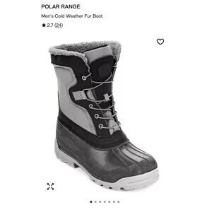 Polar Range Arctic-01 Boots Mens Size 11 Gray Faux Fur Lined Snow Winter